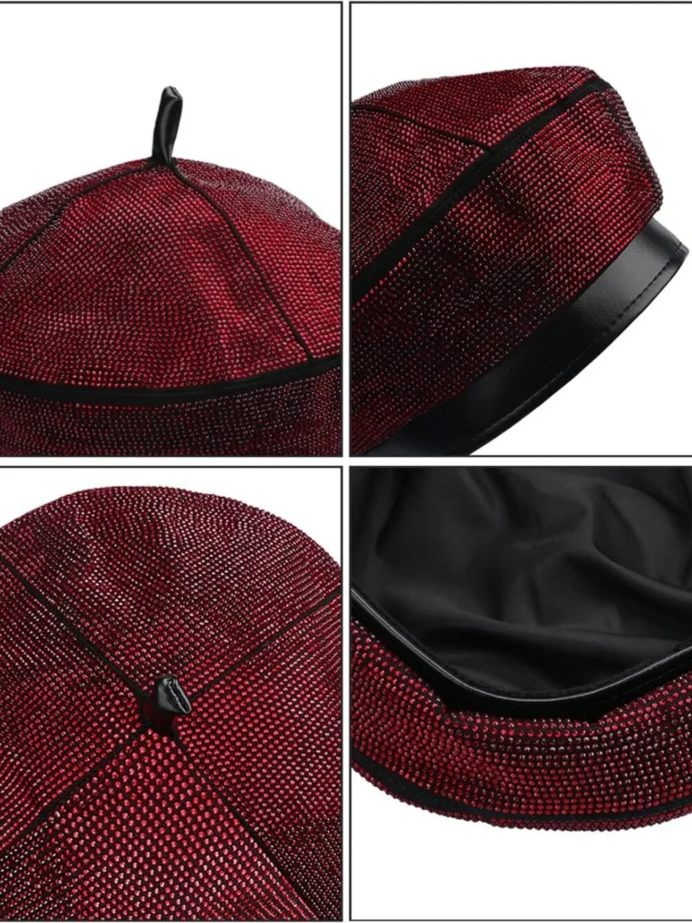 Chic PU Leather Black Beret Hat for Women | Stylish Casual Beanie Accessory